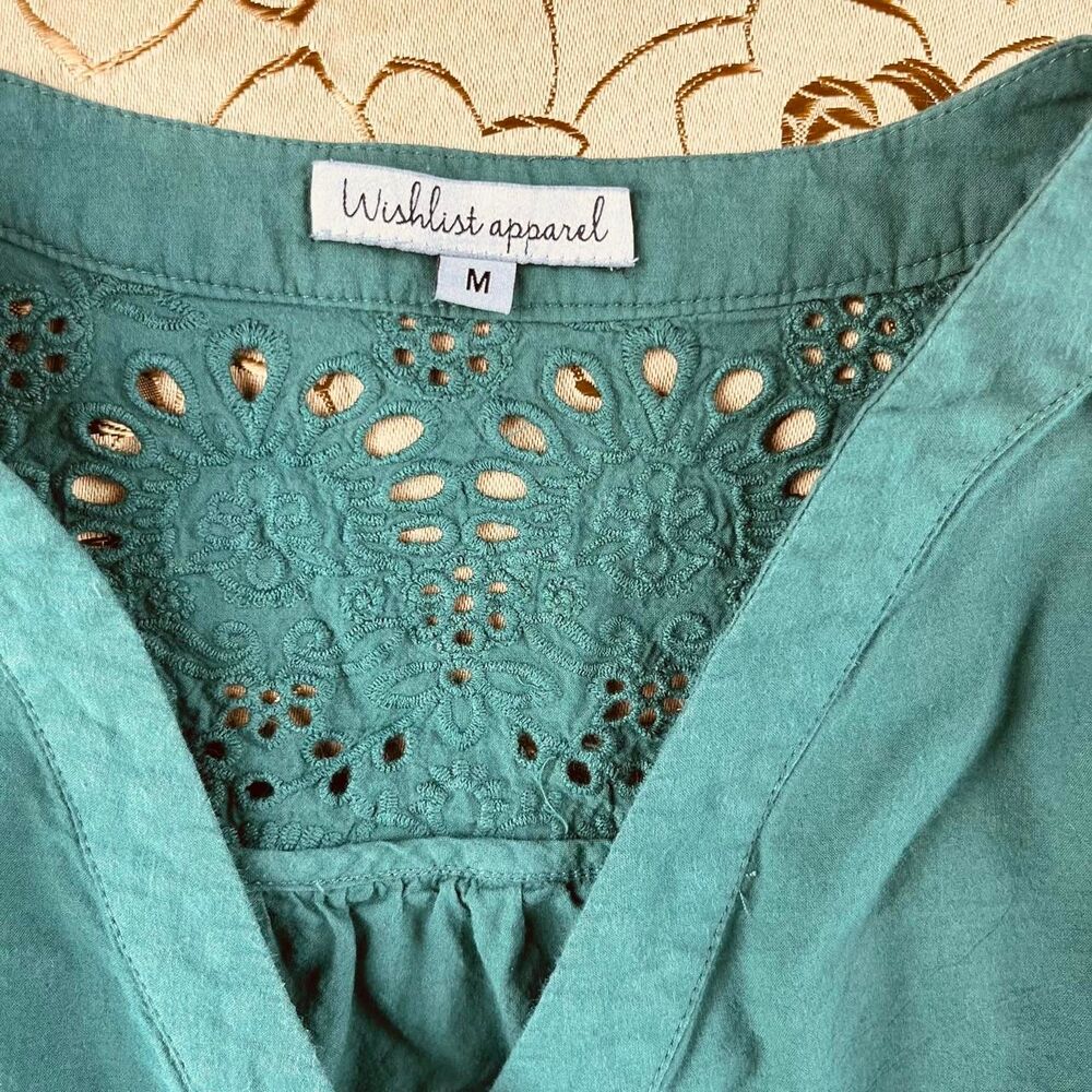 Women's Blue and Green Blouse M